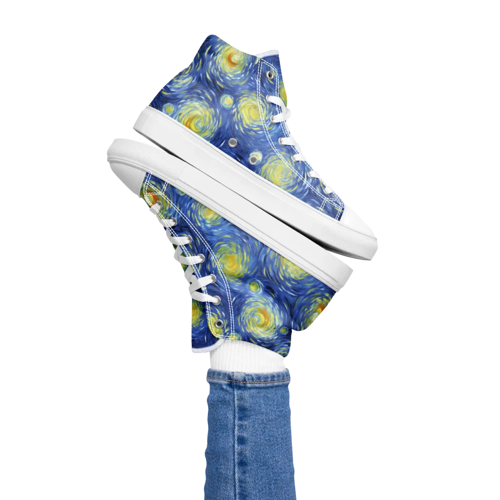 Celestial Whirl on Women's High Top Canvas Shoes — Left
