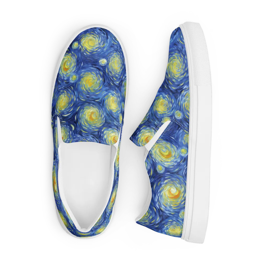 Celestial Whirl on Men's Slip-On Canvas Shoes — Front