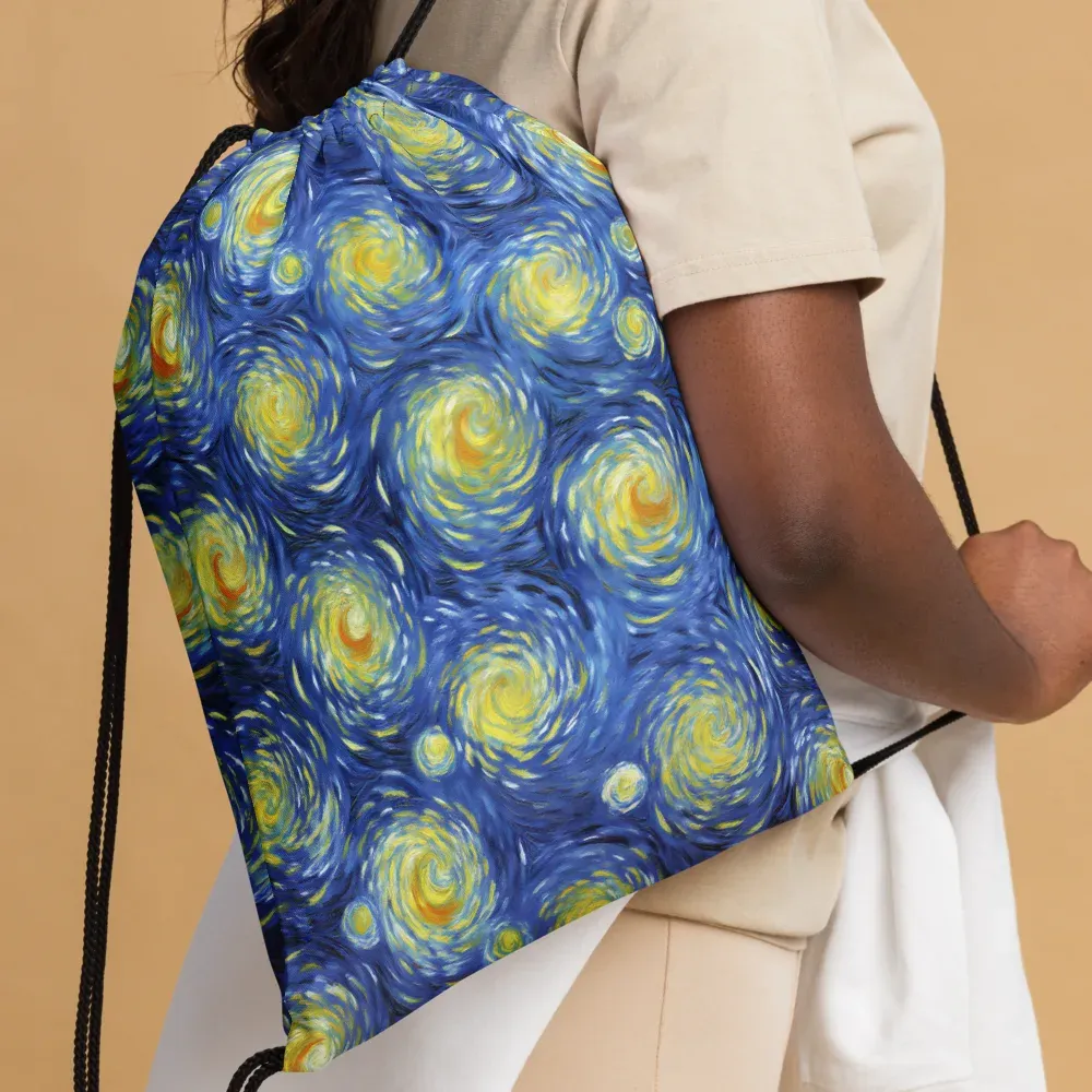 Celestial Whirl on Drawstring Bag — Front