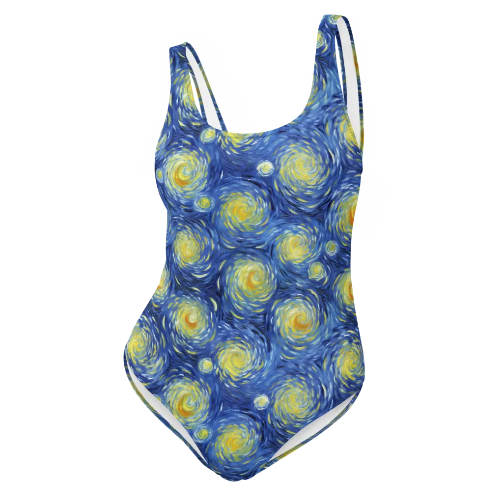 Celestial Whirl on One-Piece Swimsuit — Front