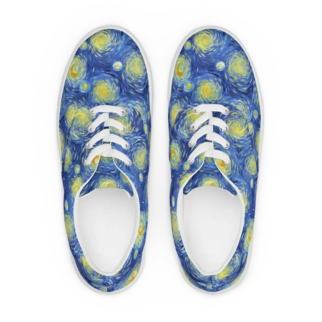 Celestial Whirl on Men's Lace-Up Canvas Shoes — Front