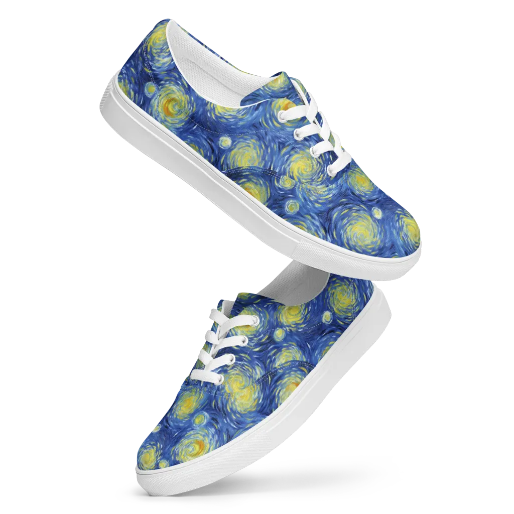 Celestial Whirl on Men's Lace-Up Canvas Shoes — Front