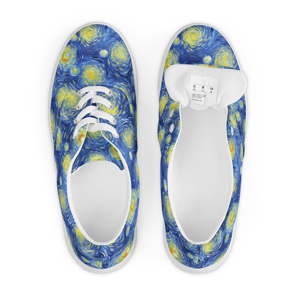 Celestial Whirl on Men's Lace-Up Canvas Shoes — Front