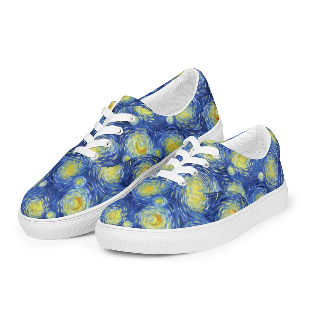 Celestial Whirl on Men's Lace-Up Canvas Shoes — Left Front