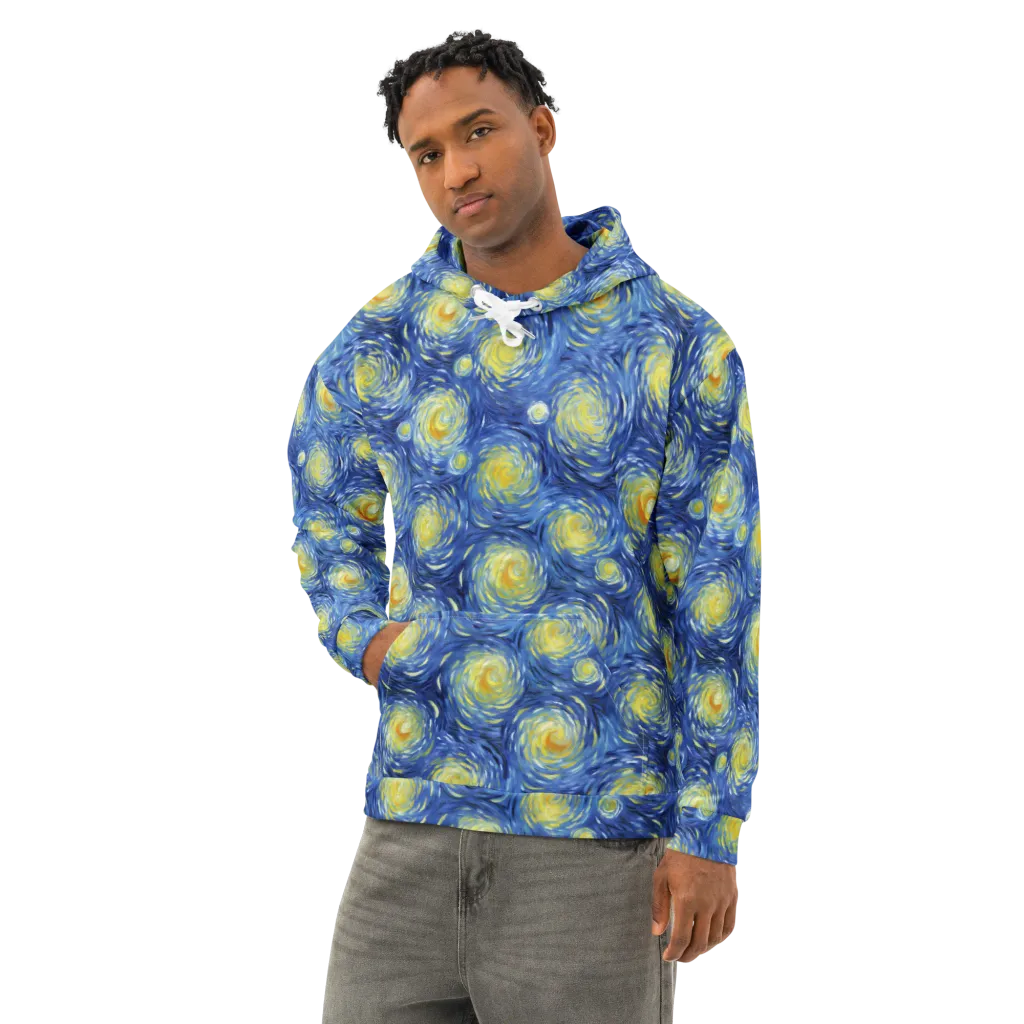 Celestial Whirl on Cotton Hoodie — Left Front