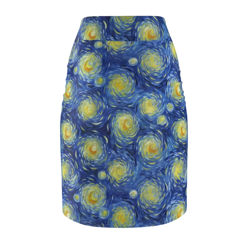 Celestial Whirl on Pencil Skirt — Back