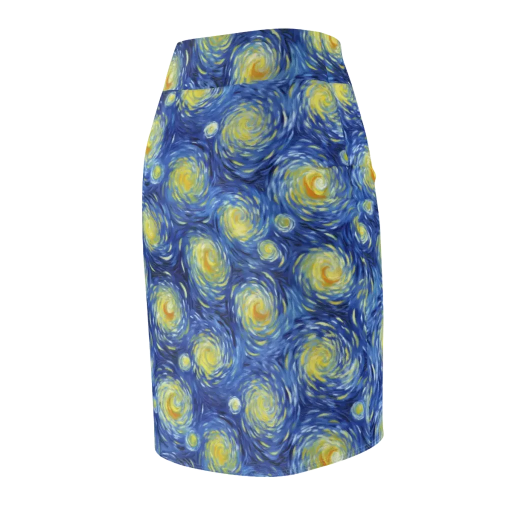 Celestial Whirl on Pencil Skirt — Back Side