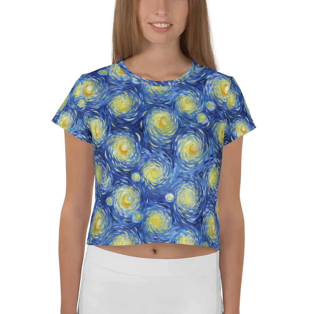 Celestial Whirl on Crop Tee — Front