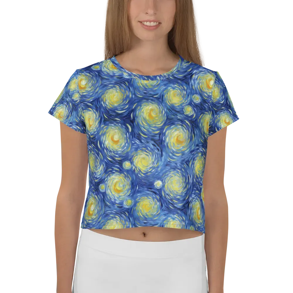 Celestial Whirl on Crop Tee — Front