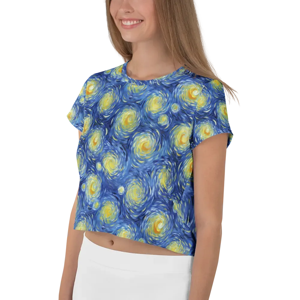 Celestial Whirl on Crop Tee — Left
