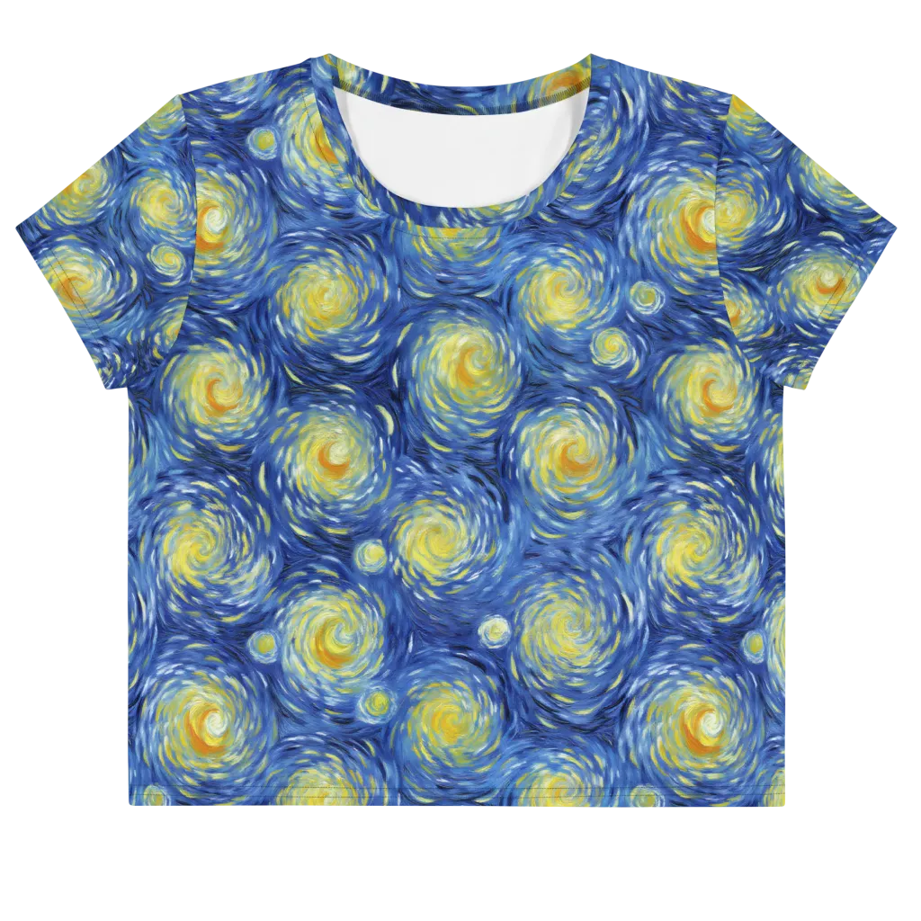 Celestial Whirl on Crop Tee — Front