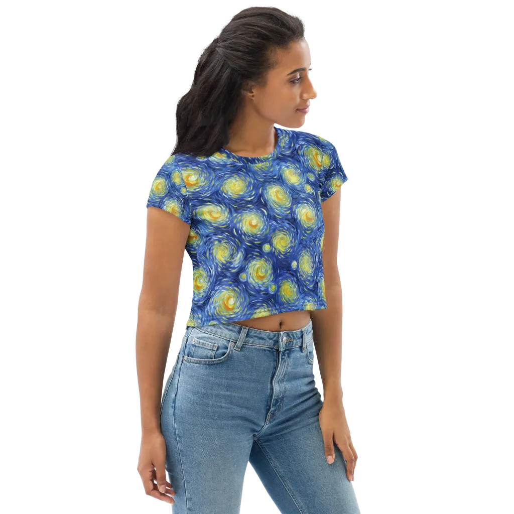 Celestial Whirl on Crop Tee — Right Front