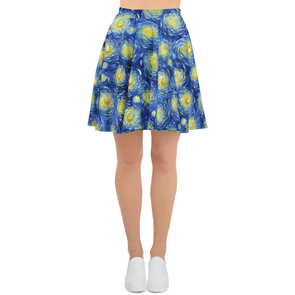Celestial Whirl on Skater Skirt — Front
