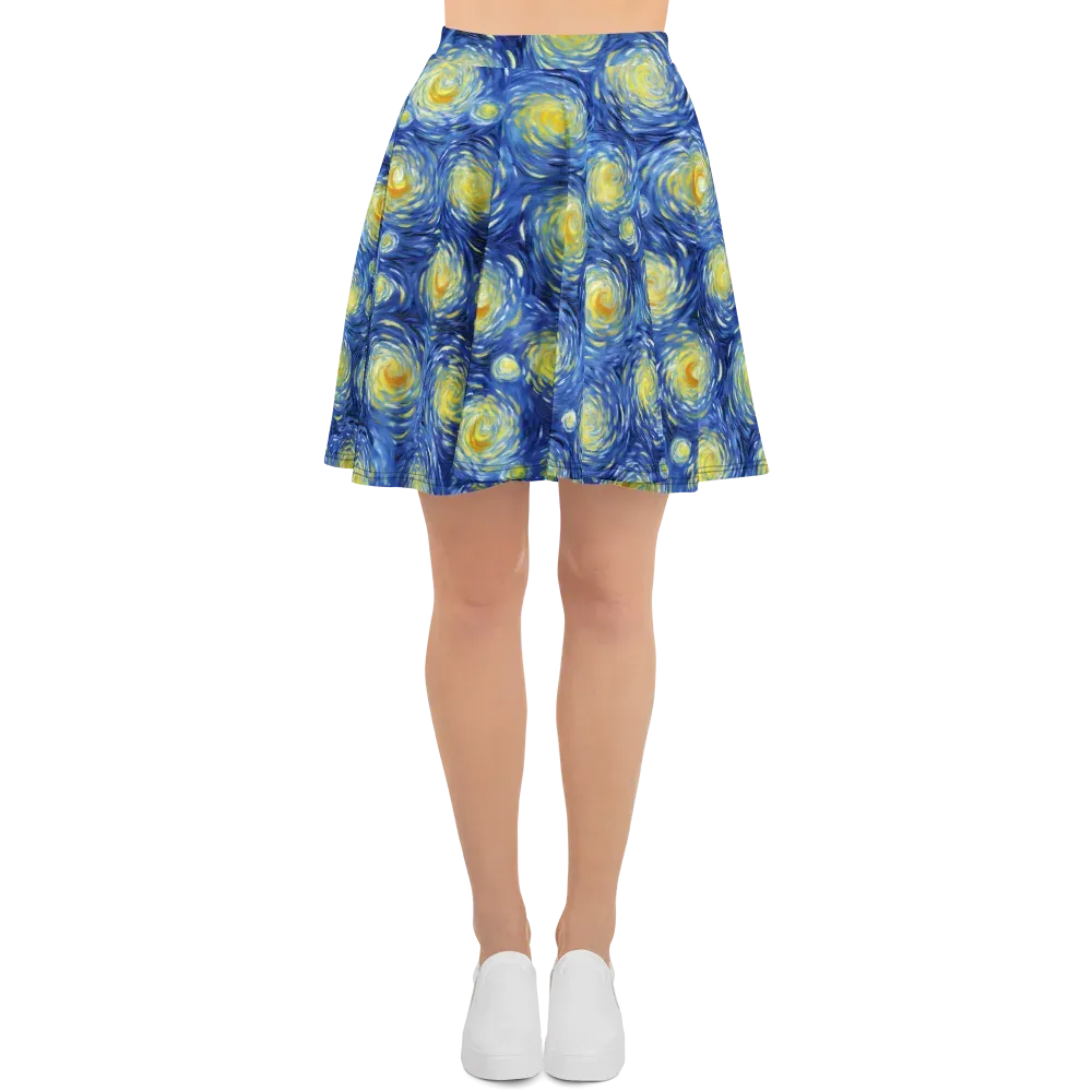 Celestial Whirl on Skater Skirt — Front