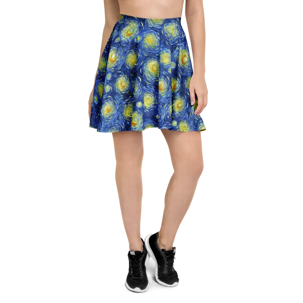 Celestial Whirl on Skater Skirt — Front