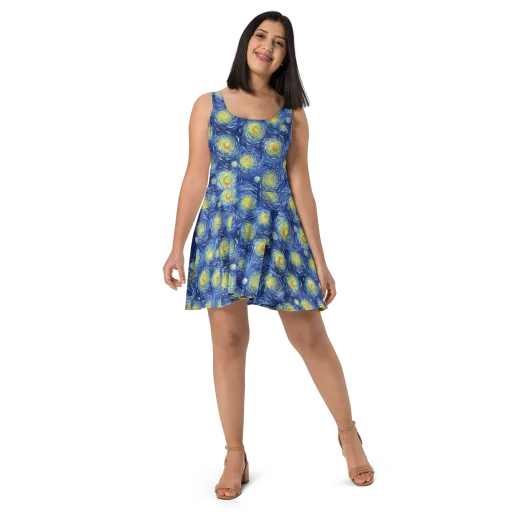 Celestial Whirl on a Skater Dress
