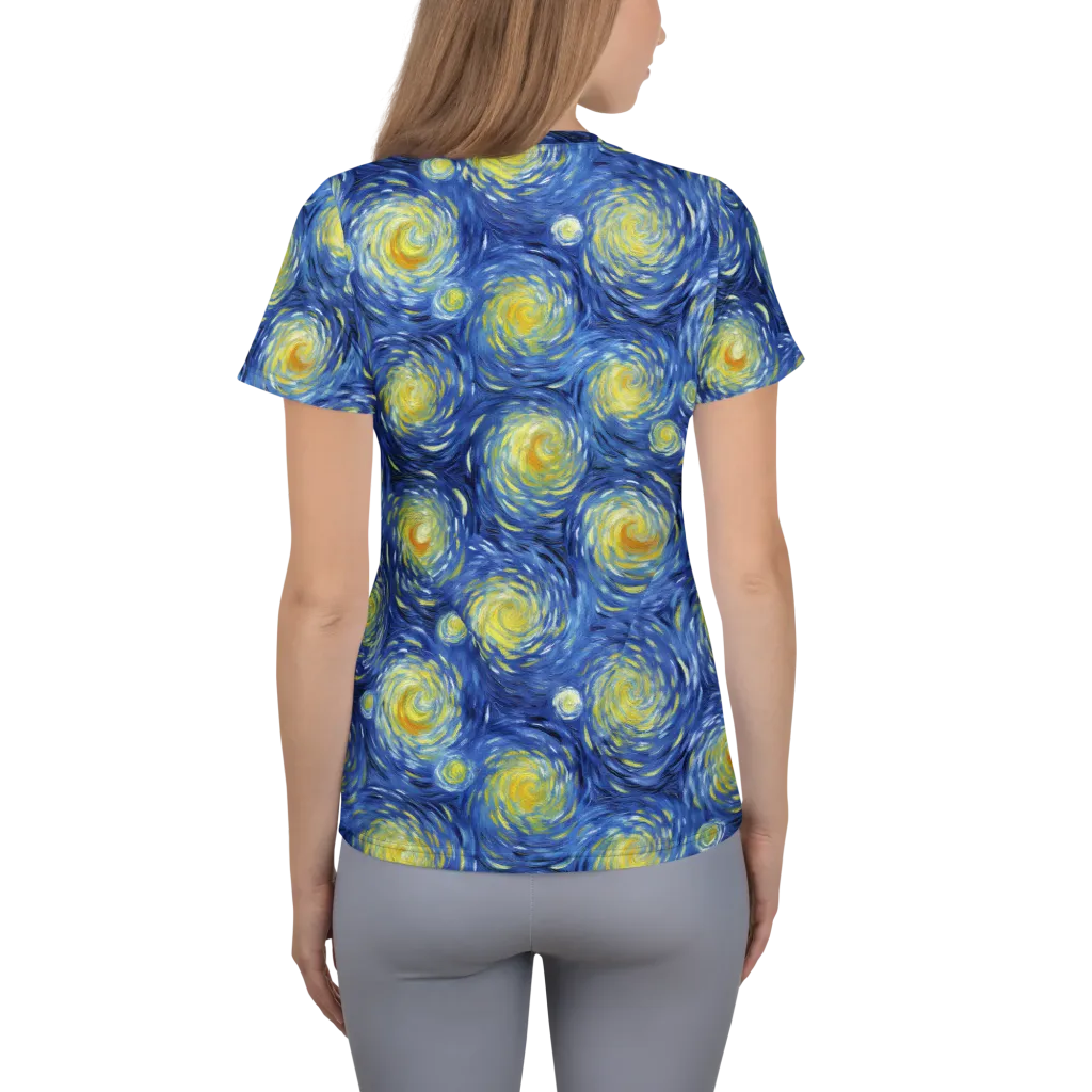 Celestial Whirl on Women's Athletic T-Shirt — Back