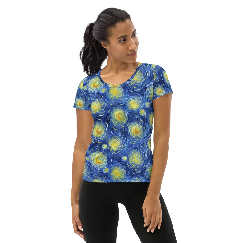 Celestial Whirl on Women's Athletic T-Shirt — Front