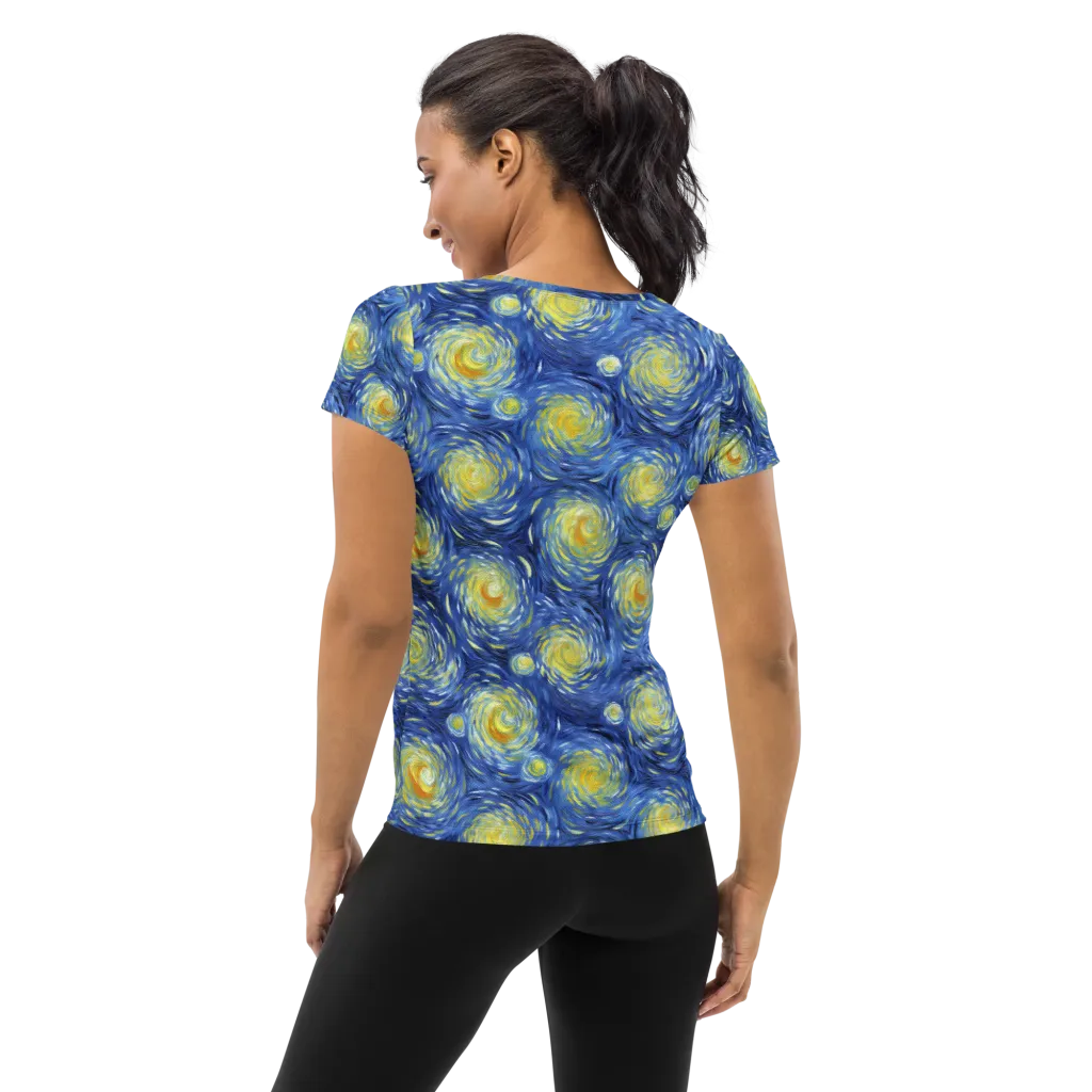 Celestial Whirl on Women's Athletic T-Shirt — Back