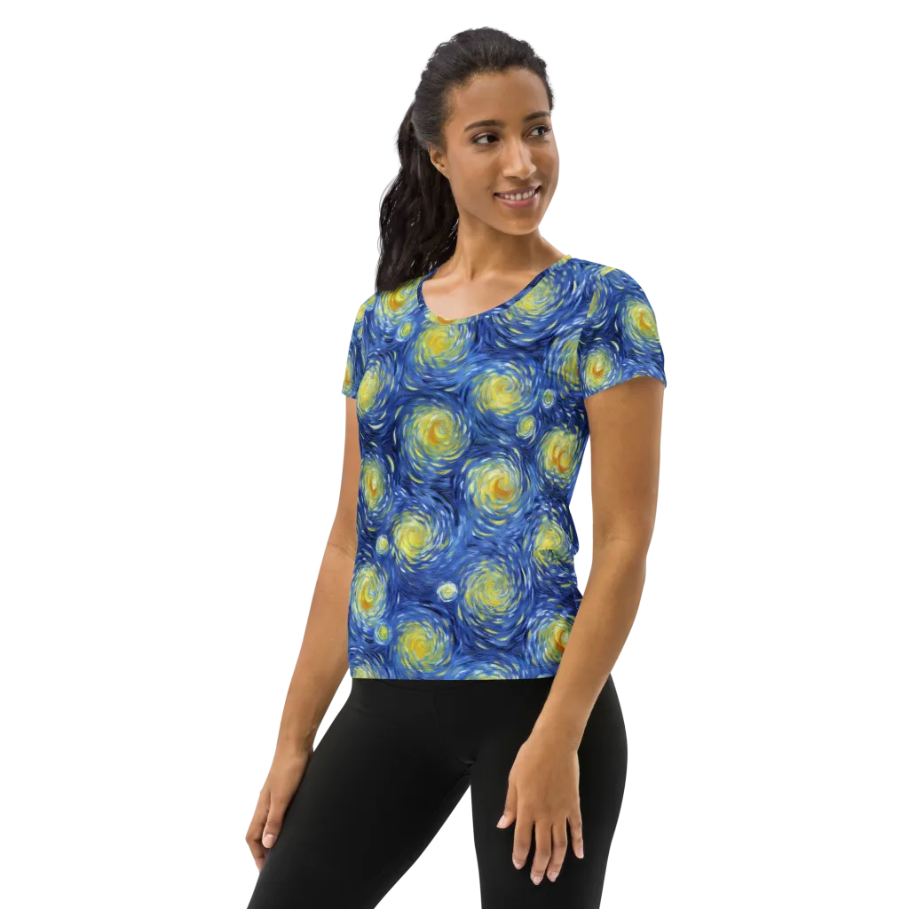 Celestial Whirl on Women's Athletic T-Shirt — Left
