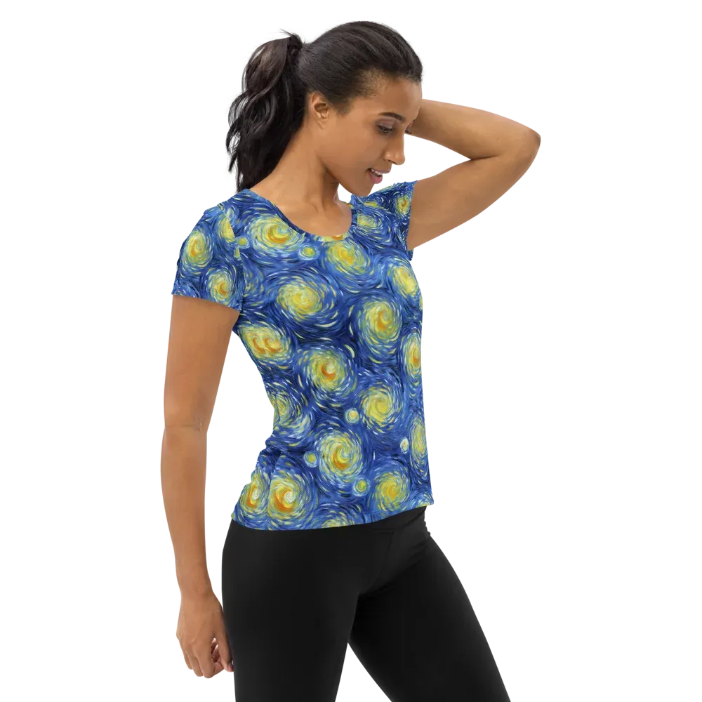 Celestial Whirl on Women's Athletic T-Shirt — Right