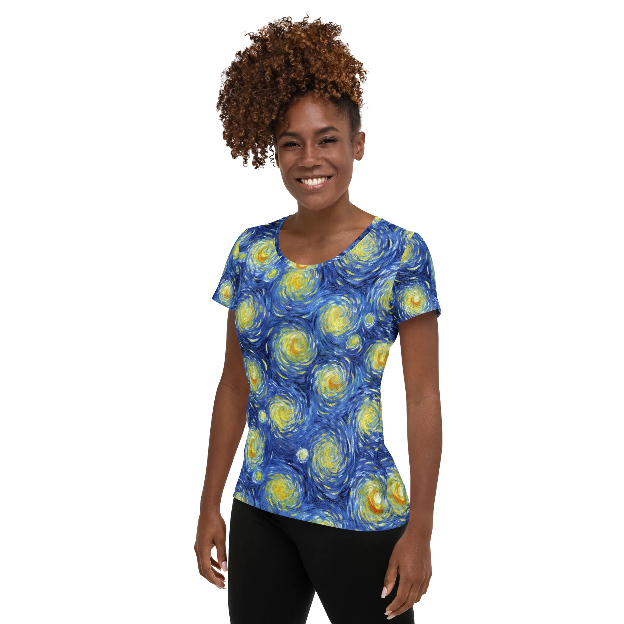 Celestial Whirl on Women's Athletic T-Shirt — Left