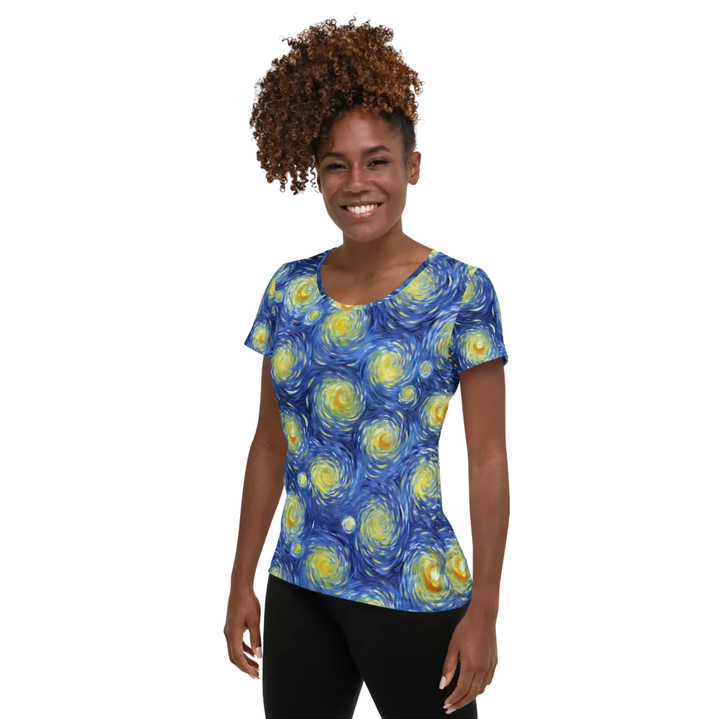 Celestial Whirl on Women's Athletic T-Shirt — Left
