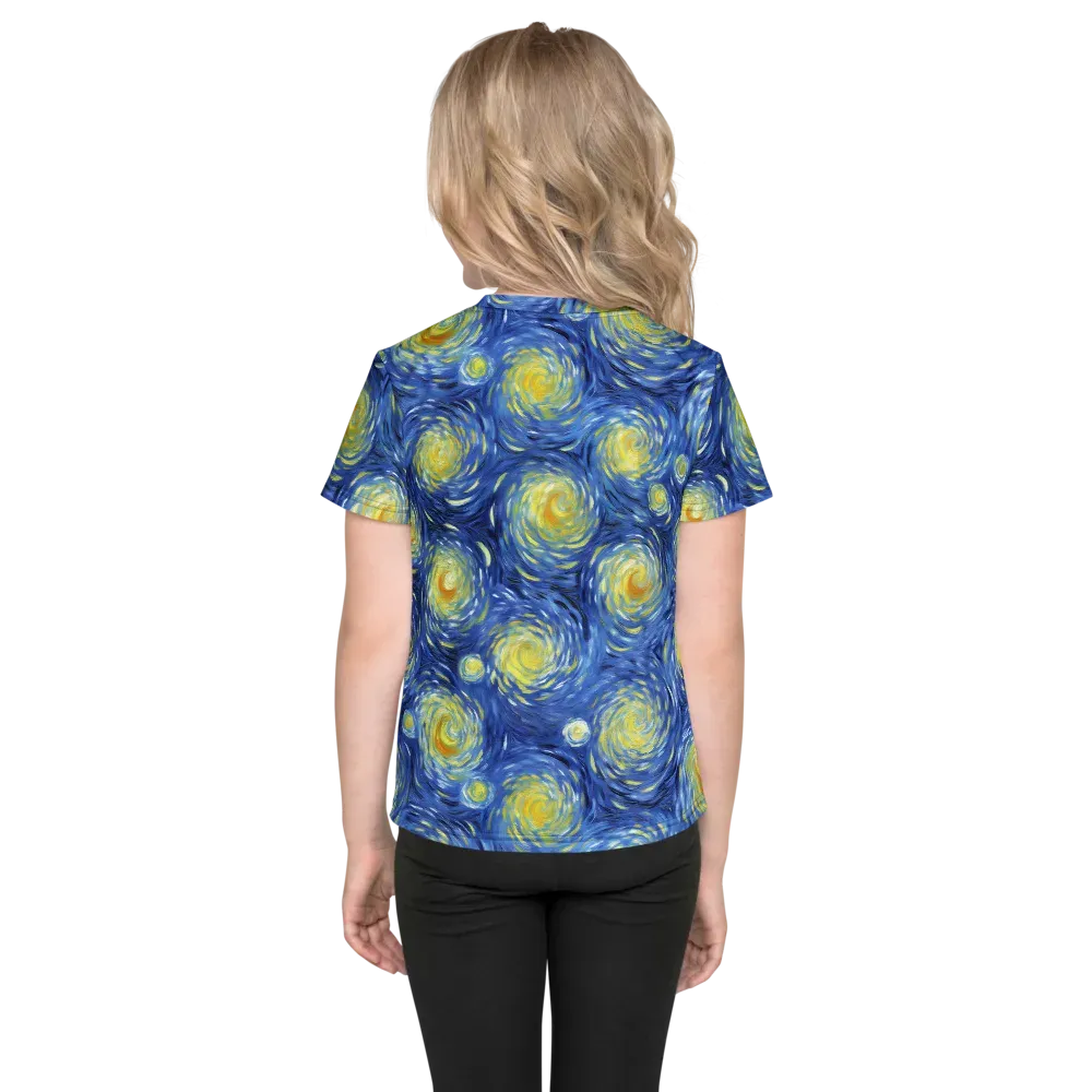 Celestial Whirl on Kids Crew Neck T-Shirt — Back
