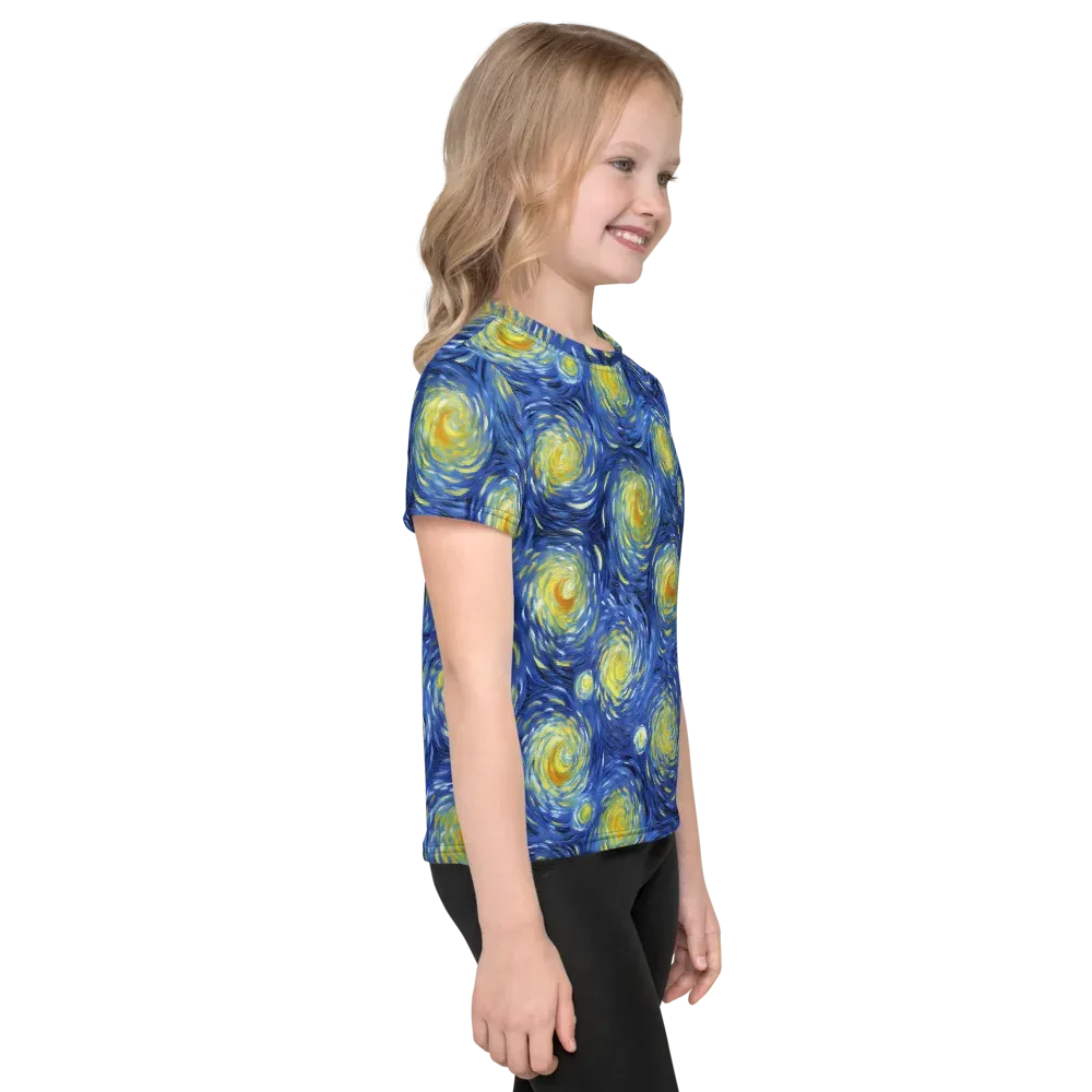 Celestial Whirl on Kids Crew Neck T-Shirt — Right
