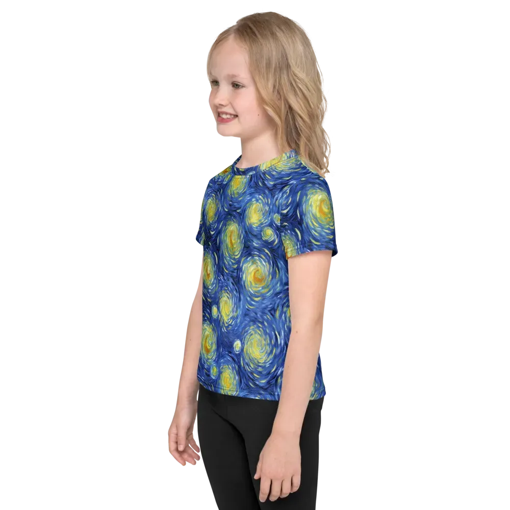 Celestial Whirl on Kids Crew Neck T-Shirt — Left