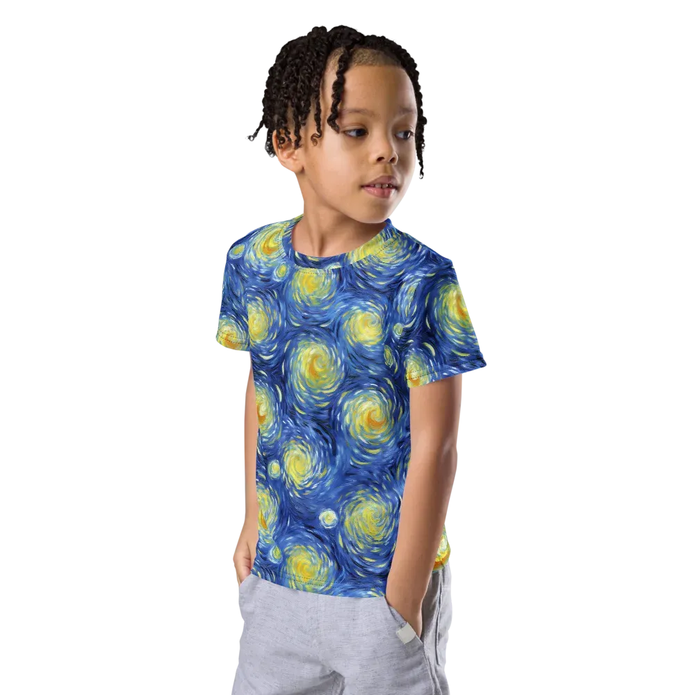 Celestial Whirl on Kids Crew Neck T-Shirt — Left Front