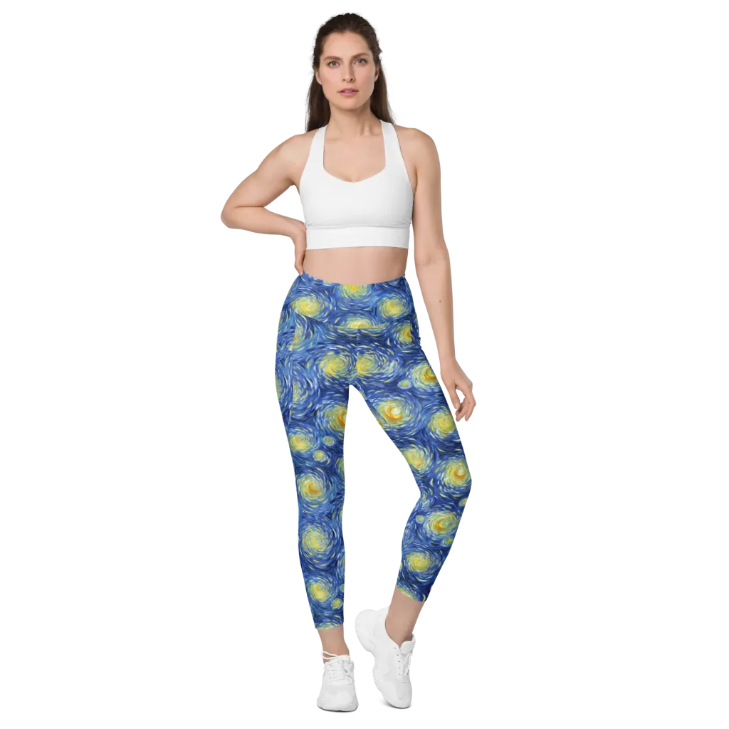 Celestial Whirl on Leggings with Pockets — Front