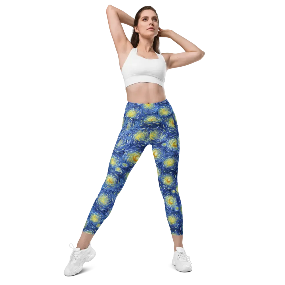 Celestial Whirl on Leggings with Pockets — Front