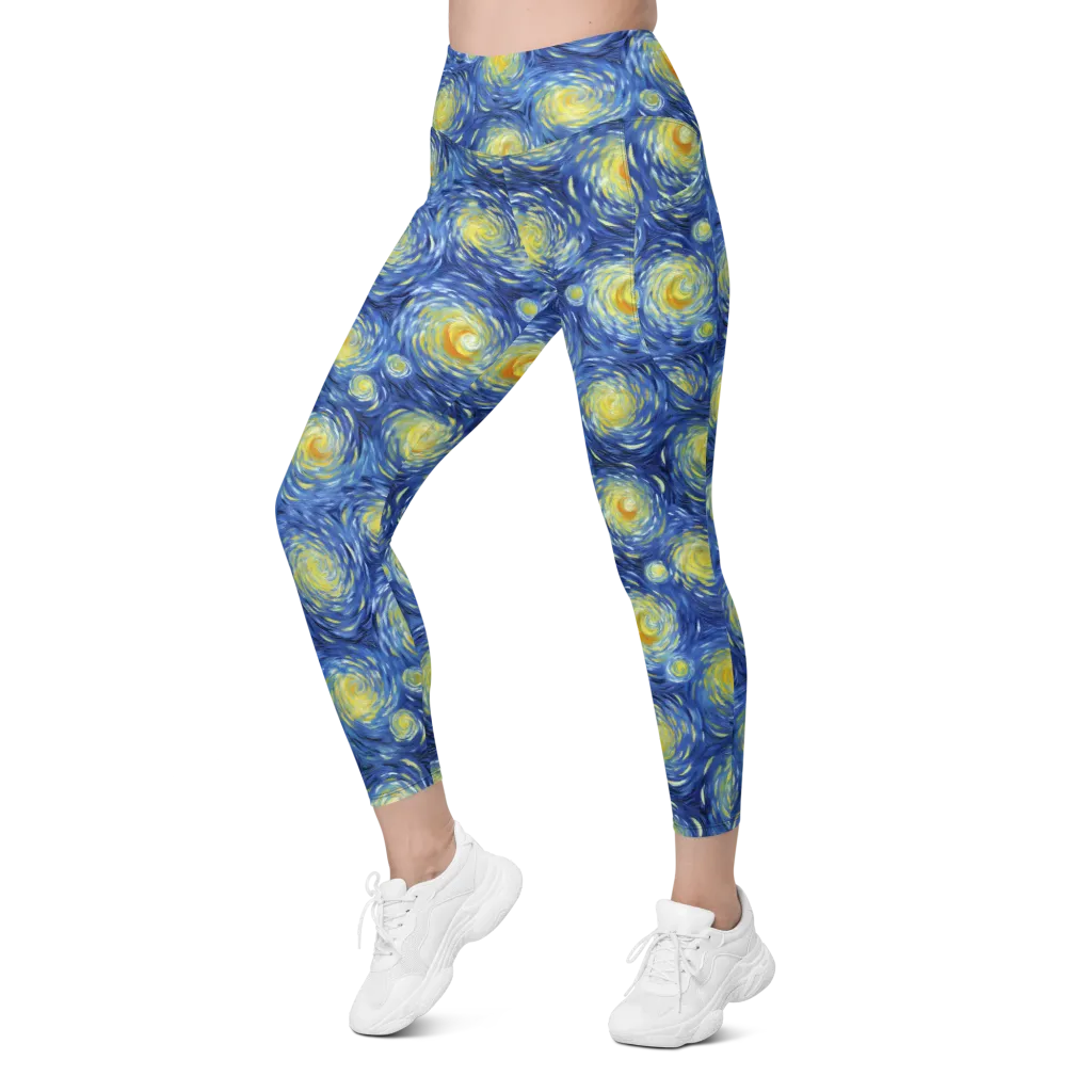 Celestial Whirl on Leggings with Pockets — Left Front