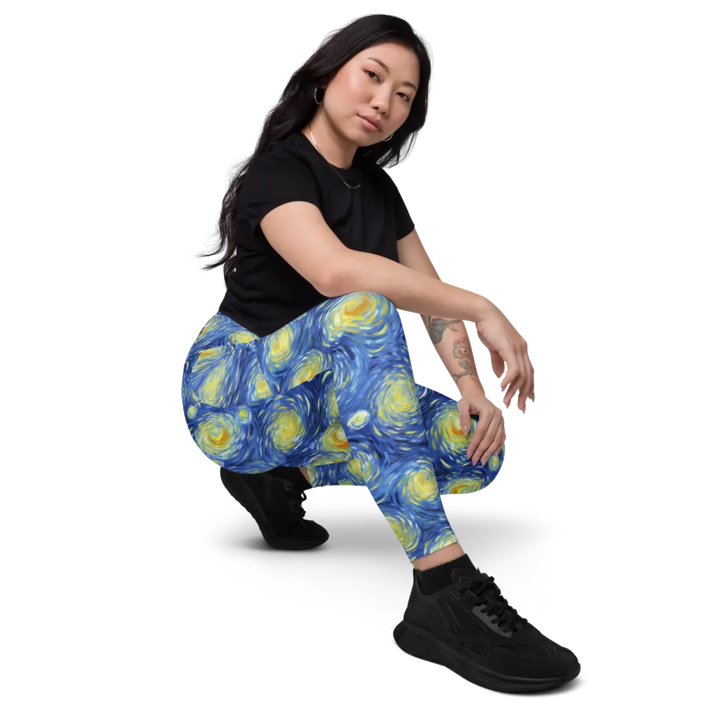 Celestial Whirl on Leggings with Pockets — Right Front