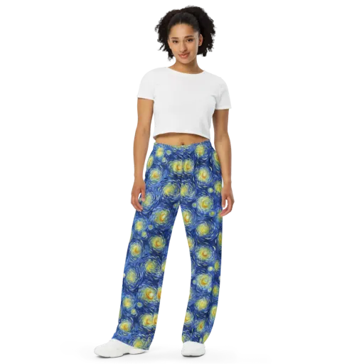 Celestial Whirl on a Wide-Leg Pants