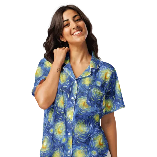 Celestial Whirl on a Women's Short Sleeve Pajama Top