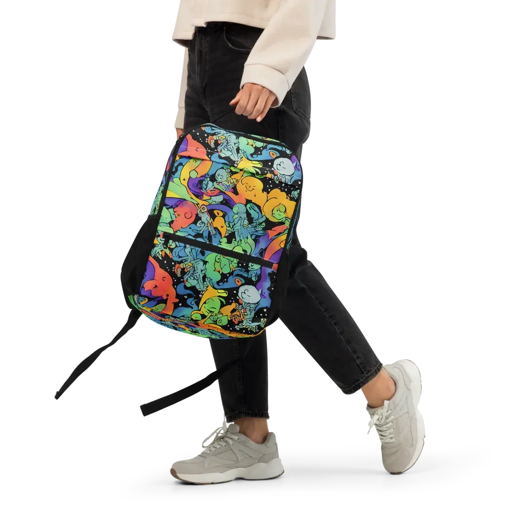 Neon Creature Carnival on Utility Backpack — Front