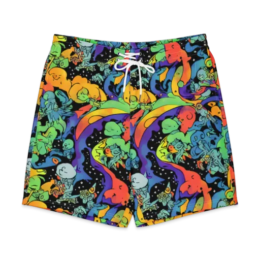 Neon Creature Carnival on a Men's Board Shorts