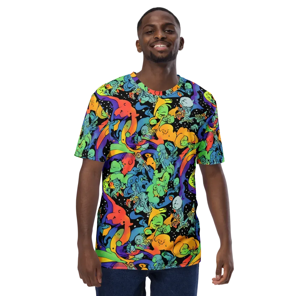 Neon Creature Carnival on Men's Crew Neck T-Shirt — Front