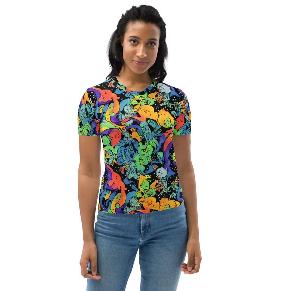 Neon Creature Carnival on Women's Crew Neck T-Shirt — Front
