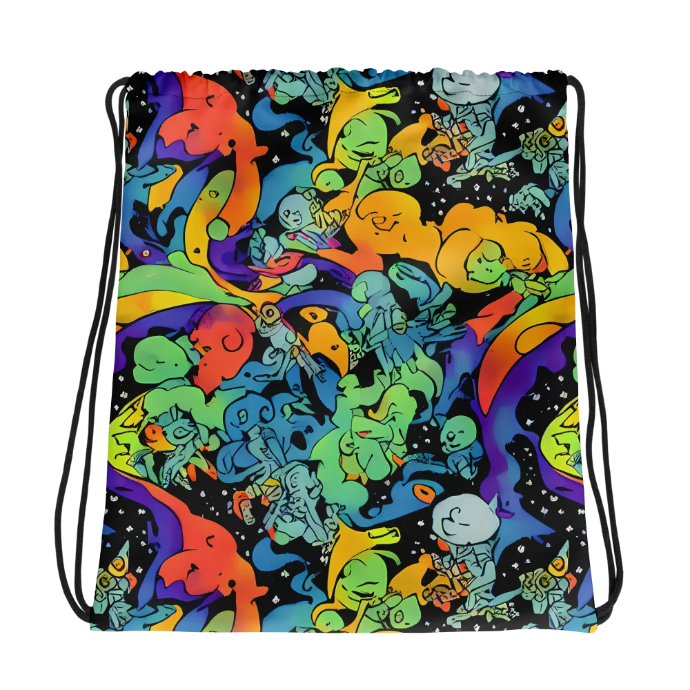 Neon Creature Carnival on Drawstring Bag — Photo