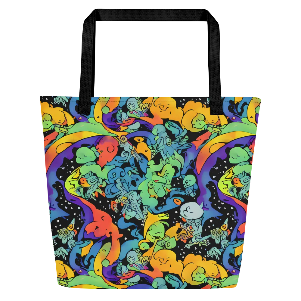 Neon Creature Carnival on Large Tote Bag W/ Pocket — Front