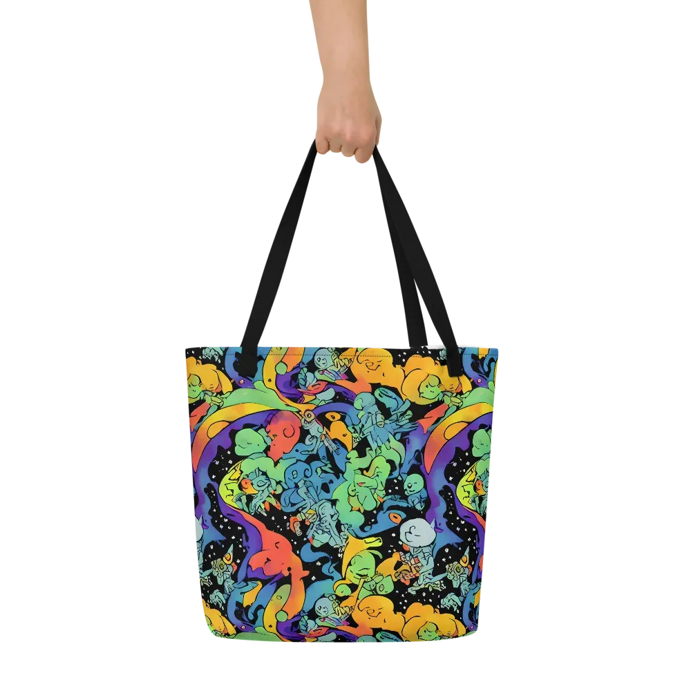 Neon Creature Carnival on Large Tote Bag W/ Pocket — Front