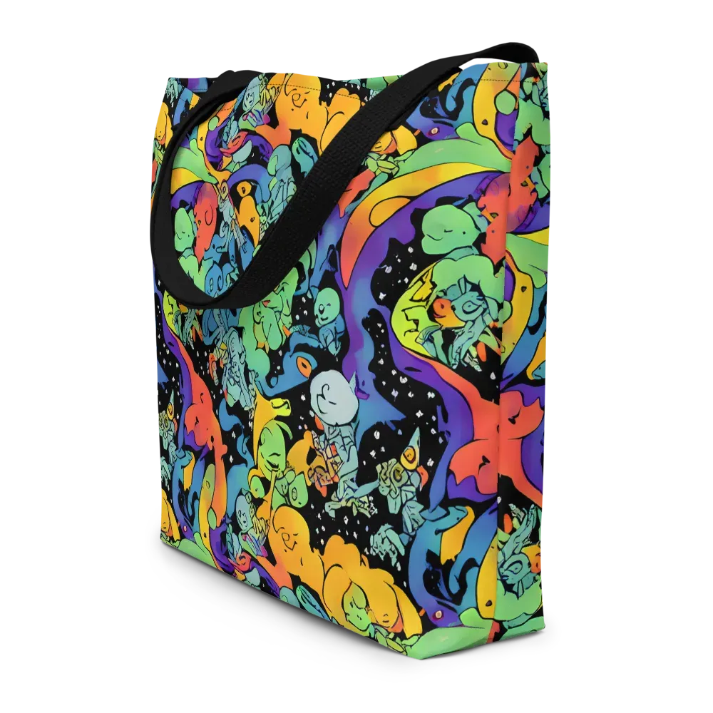 Neon Creature Carnival on Large Tote Bag W/ Pocket — Front