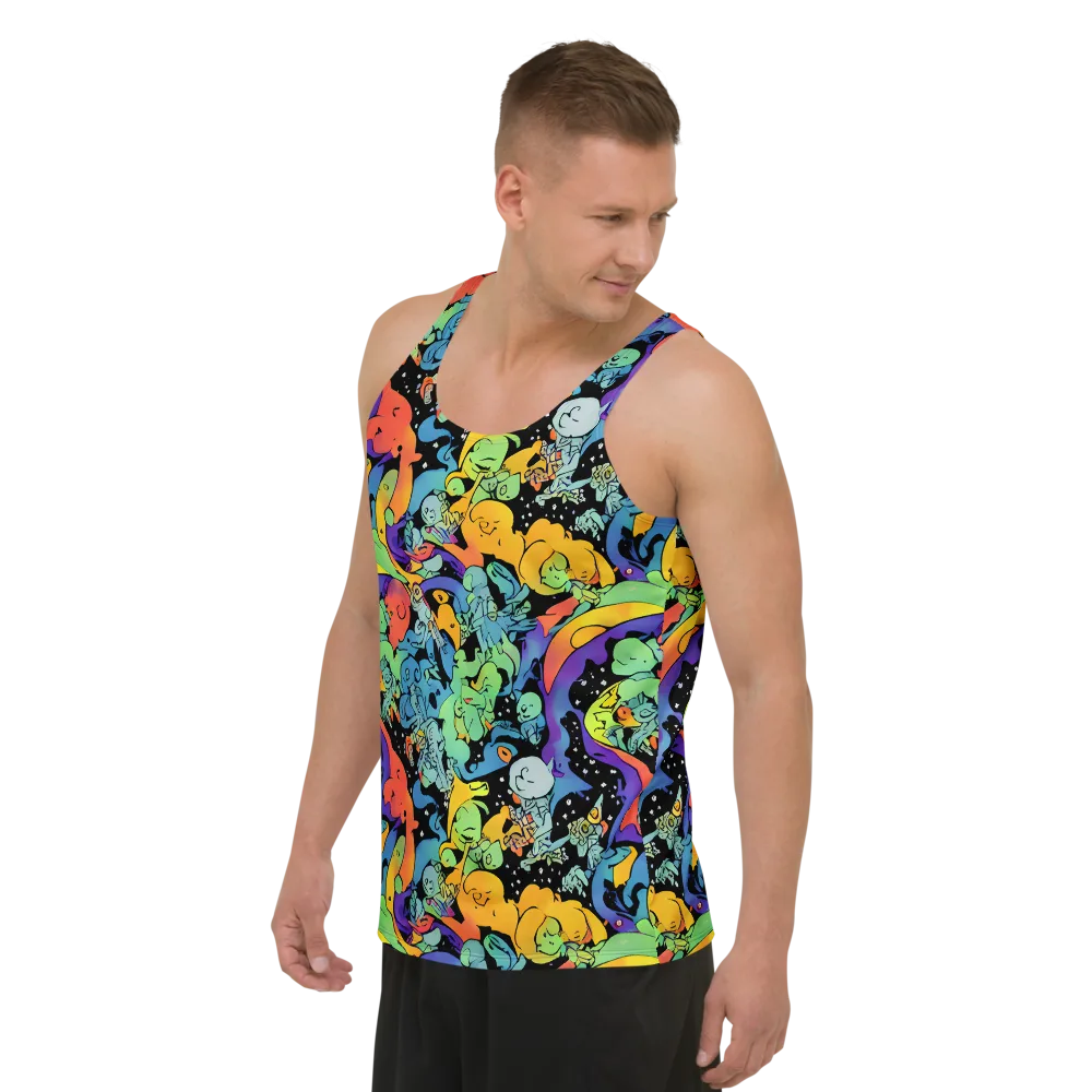 Neon Creature Carnival on Men's Tank Top — Left Front