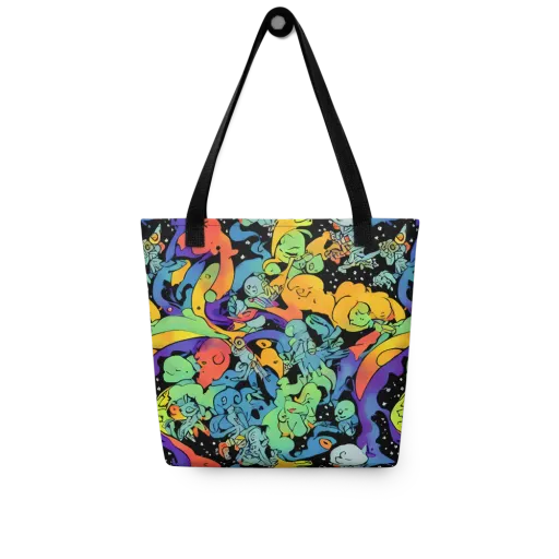 Neon Creature Carnival on a Tote Bag