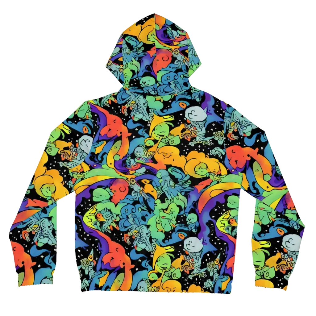 Neon Creature Carnival on Women's Full-Zip Hoodie — Back