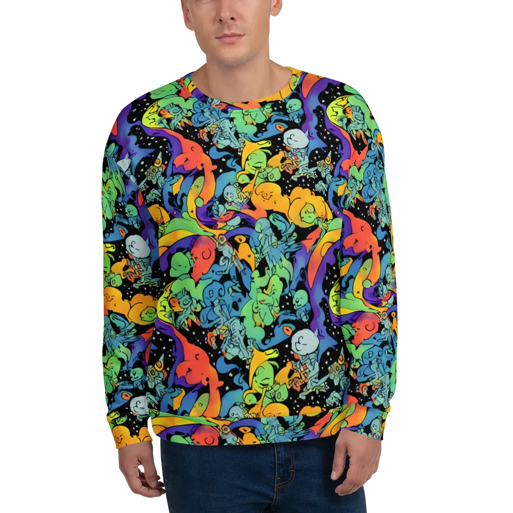 Neon Creature Carnival on Sweatshirt — Front