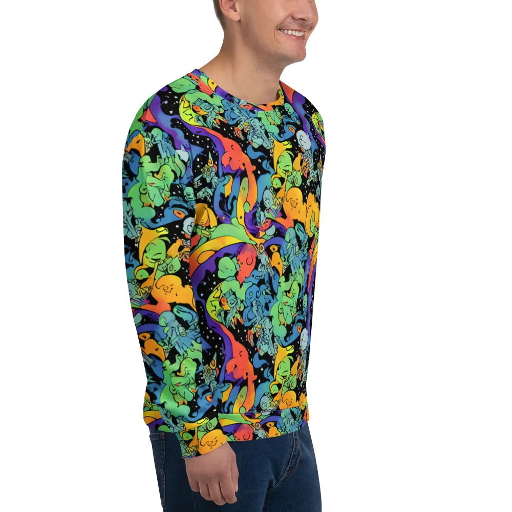 Neon Creature Carnival on Sweatshirt — Right Front